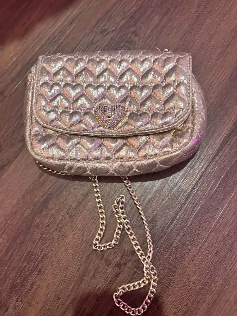 The Children's Place Quilted Heart Crossbody Bag Size One Size Gold Metallic